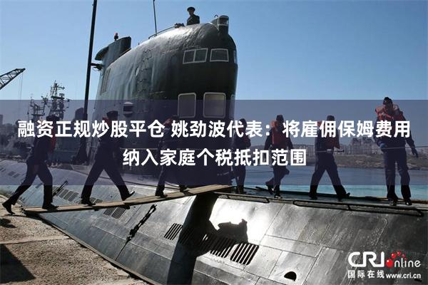 融资正规炒股平仓 姚劲波代表：将雇佣保姆费用纳入家庭个税抵扣范围