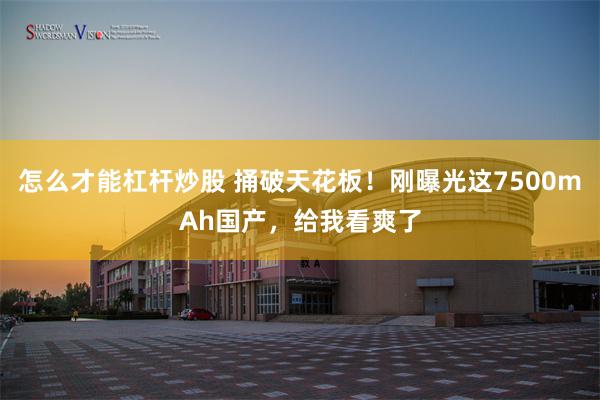 怎么才能杠杆炒股 捅破天花板！刚曝光这7500mAh国产，给我看爽了