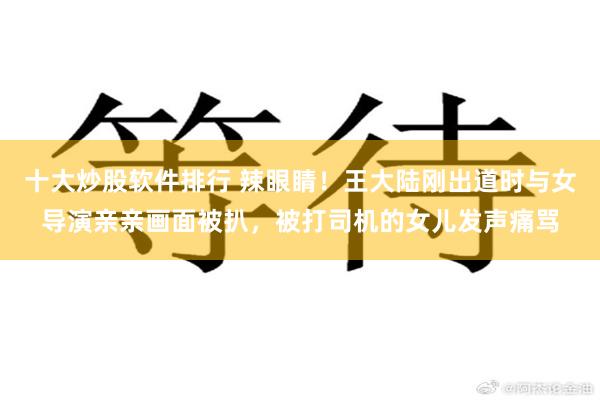 十大炒股软件排行 辣眼睛！王大陆刚出道时与女导演亲亲画面被扒，被打司机的女儿发声痛骂