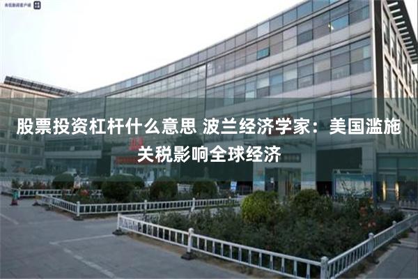 股票投资杠杆什么意思 波兰经济学家：美国滥施关税影响全球经济