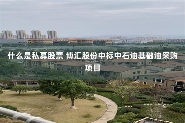 什么是私募股票 博汇股份中标中石油基础油采购项目