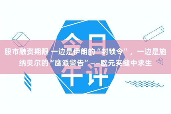 股市融资期限 一边是伊朗的“封锁令”，一边是施纳贝尔的“鹰派警告”——欧元夹缝中求生