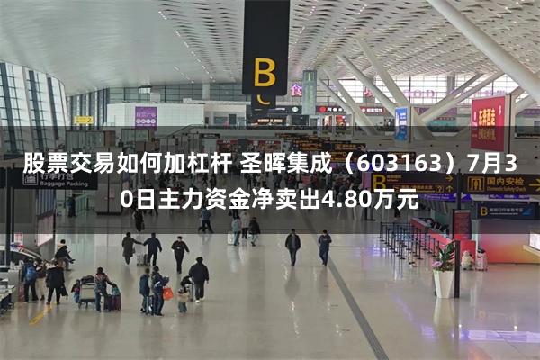 股票交易如何加杠杆 圣晖集成（603163）7月30日主力资金净卖出4.80万元