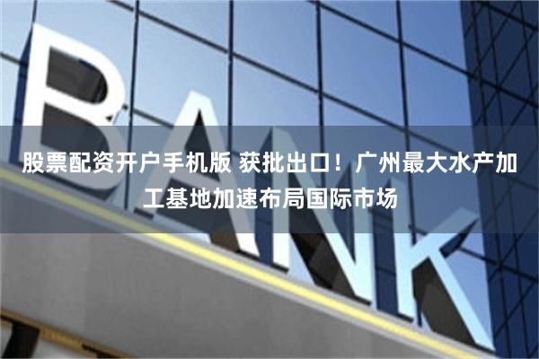 股票配资开户手机版 获批出口！广州最大水产加工基地加速布局国际市场