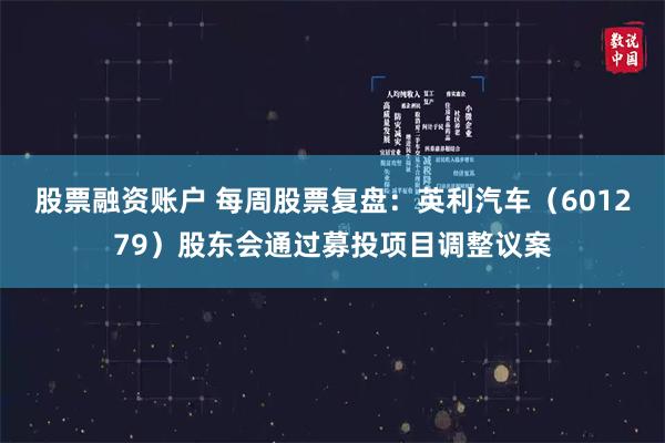 股票融资账户 每周股票复盘：英利汽车（601279）股东会通过募投项目调整议案