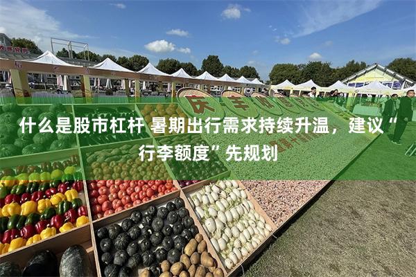 什么是股市杠杆 暑期出行需求持续升温，建议“行李额度”先规划