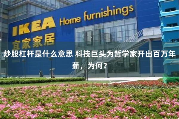 炒股杠杆是什么意思 科技巨头为哲学家开出百万年薪，为何？
