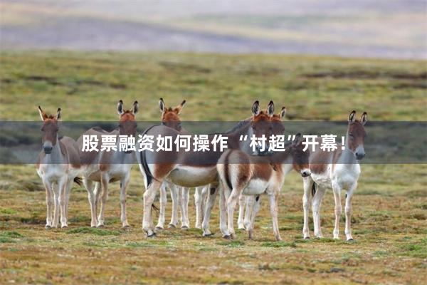 股票融资如何操作 “村超”开幕！
