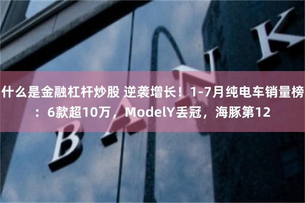 什么是金融杠杆炒股 逆袭增长！1-7月纯电车销量榜：6款超10万，ModelY丢冠，海豚第12