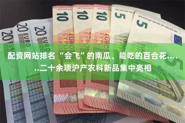 配资网站排名 “会飞”的南瓜、能吃的百合花......二十余项沪产农科新品集中亮相