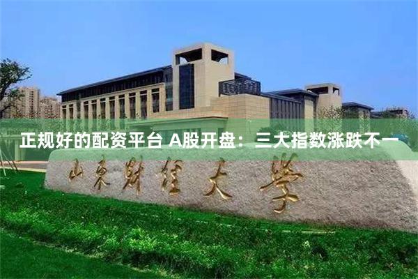 正规好的配资平台 A股开盘：三大指数涨跌不一