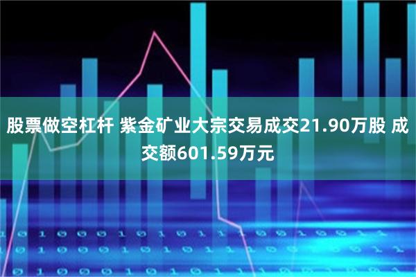 股票做空杠杆 紫金矿业大宗交易成交21.90万股 成交额601.59万元